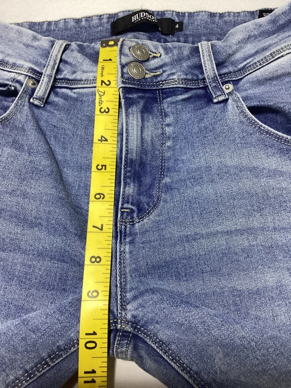 Hudson Jeans Straight-Leg Flap Pockets Mid Wash Women’s Jeans